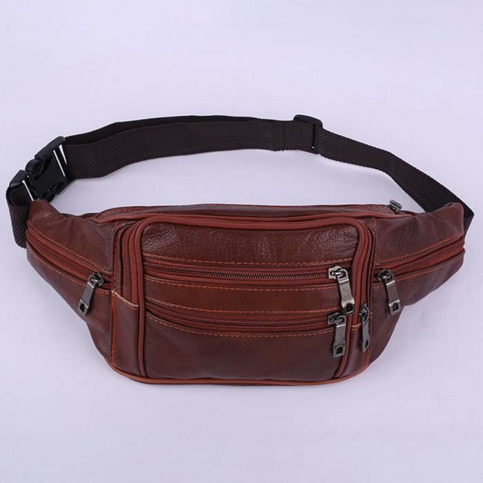 Sac Bandoulière Homme Weixier En Cuir PU - Voyage, Couleur Brun/noir, Taille Moyen, Neuf