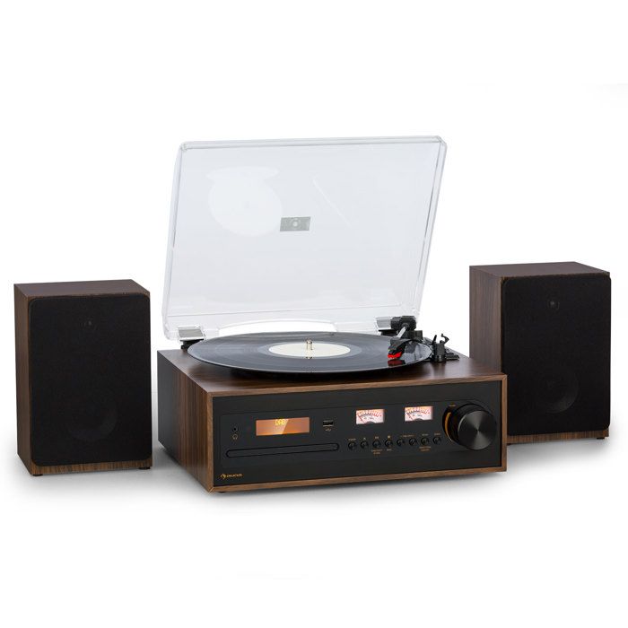 Mini chaîne hifi - Auna Oxford SE - Fonction DAB+-FM - Bluetooth - Lecteur Vinyle CD - Noir