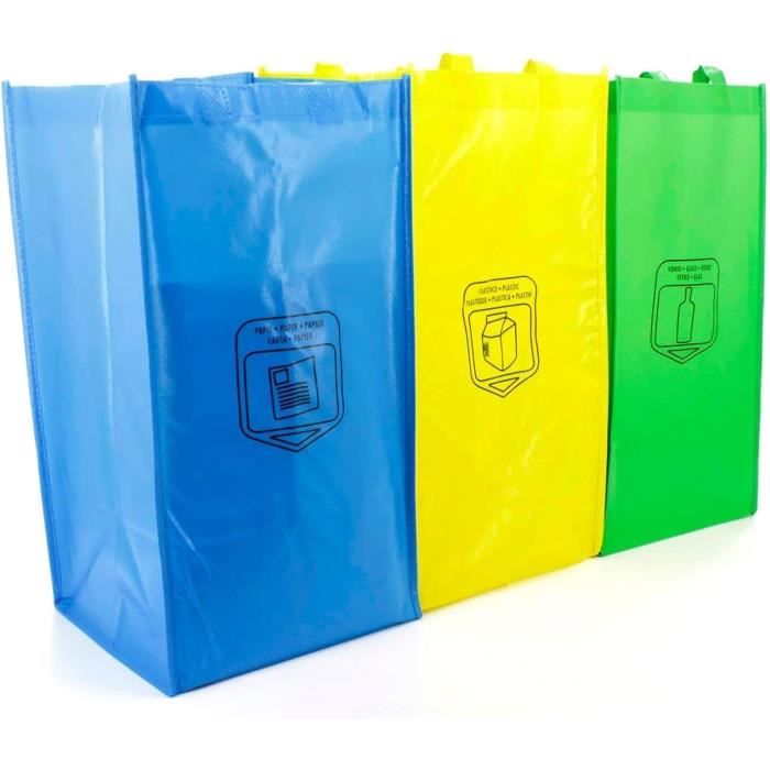Lot de 3 sacs à déchets de jardin, 300 L, très résistants avec poignées Lot de 3 sacs à déchets de jardin, 300 L, très résistants avec poignées