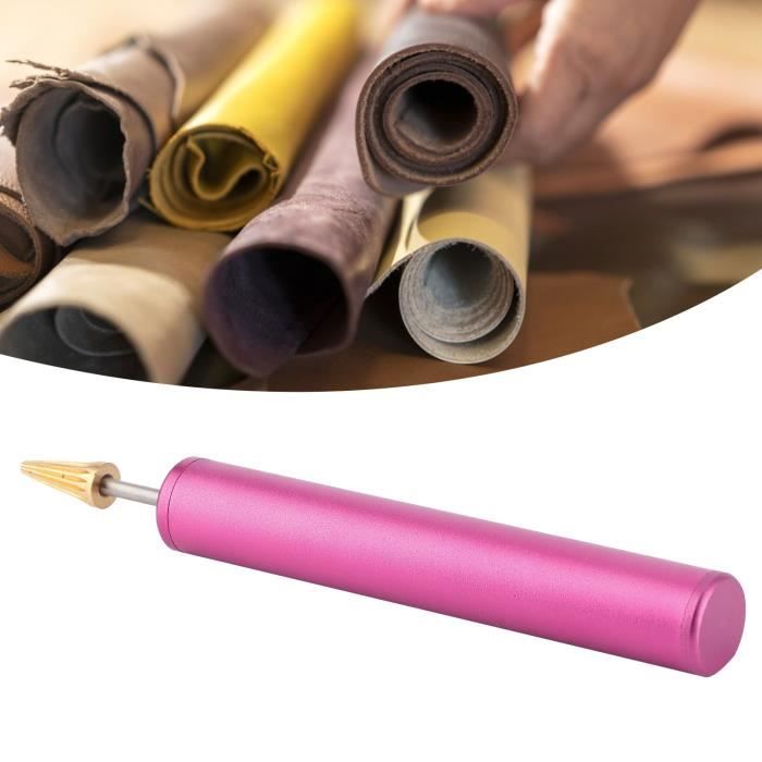 Stylo Teinture Bord Cuir - Rouleau Acier Inoxydable Avec Manche Bois Santal - Pour Travail Du Cuir DIY