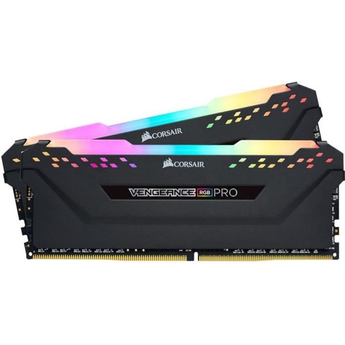 Vente Memoire PC CORSAIR Mémoire PC DDR4 - Vengeance RGB Pro 16 Go (2 x 8 Go) - 3000 MHz - CAS 15 - LED RGB (CMW16GX4M2C3000C15) pas cher Vente Memoire PC CORSAIR Mémoire PC DDR4 - Vengeance RGB Pro 16 Go (2 x 8 Go) - 3000 MHz - CAS 15 - LED RGB (CMW16GX4M2C3000C15) pas cher
