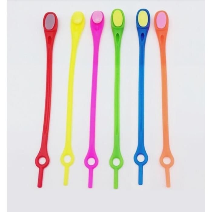 Couleur al atoire 36 pi ces lacets en silicone sp cial sans
