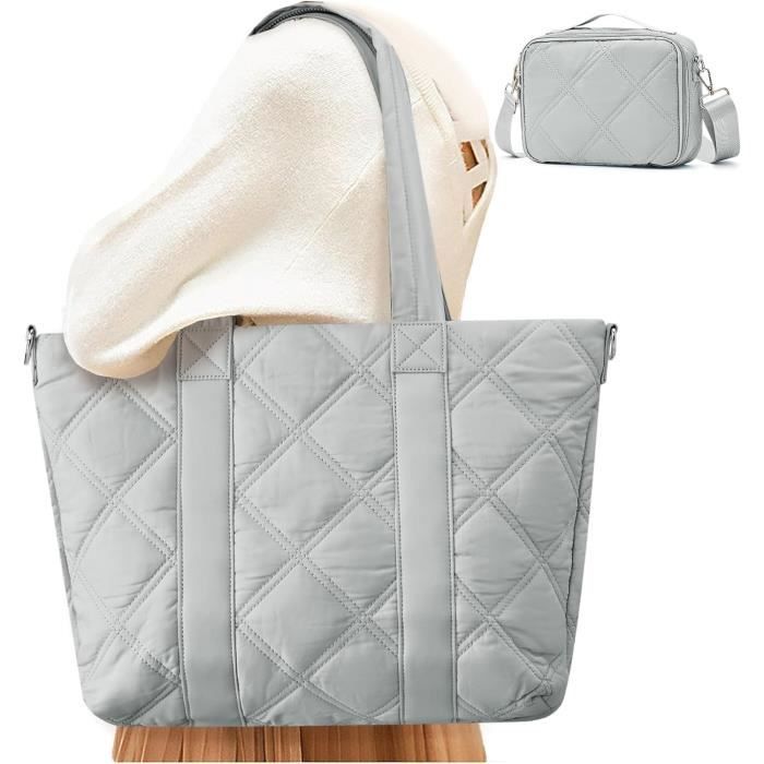 Sac Cabas Femme RAINSMORE Grand Avec Pochette - Sac Ordinateur Portable 15,6 Pouces PU Cuir