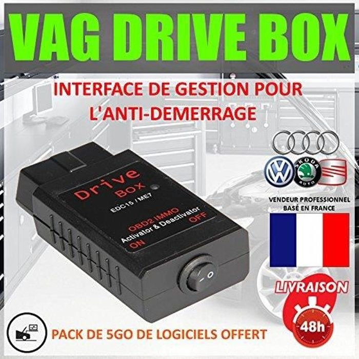 Mister Diagnostic® SUPPRESSION ANTI-DEMARRAGE AUDI SEAT VW VAG VALISE VAG DRIVE BOX immo off OBD2
