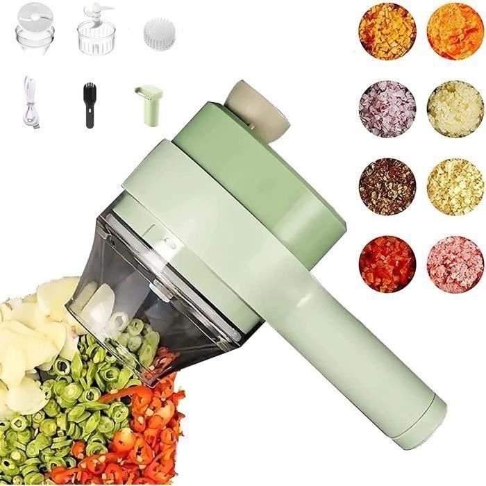 Fanguo Ensemble De Coupe-légumes électrique Portable 4 en 1 Mini Broyeur à Boue électrique sans Fil Portable Hachoir sans Fil pour - Goto