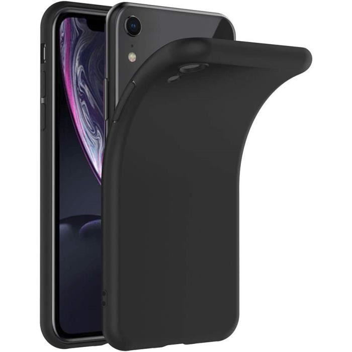 Pack Accessoires IPhone XR : Coque Souple Silicone Noir + Verre Trempé Protecteur - Neuf Little Boutik