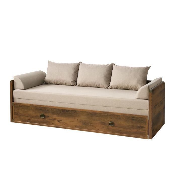 VENNA - Lit gigogne avec matelas et coussins - Style classique - 202