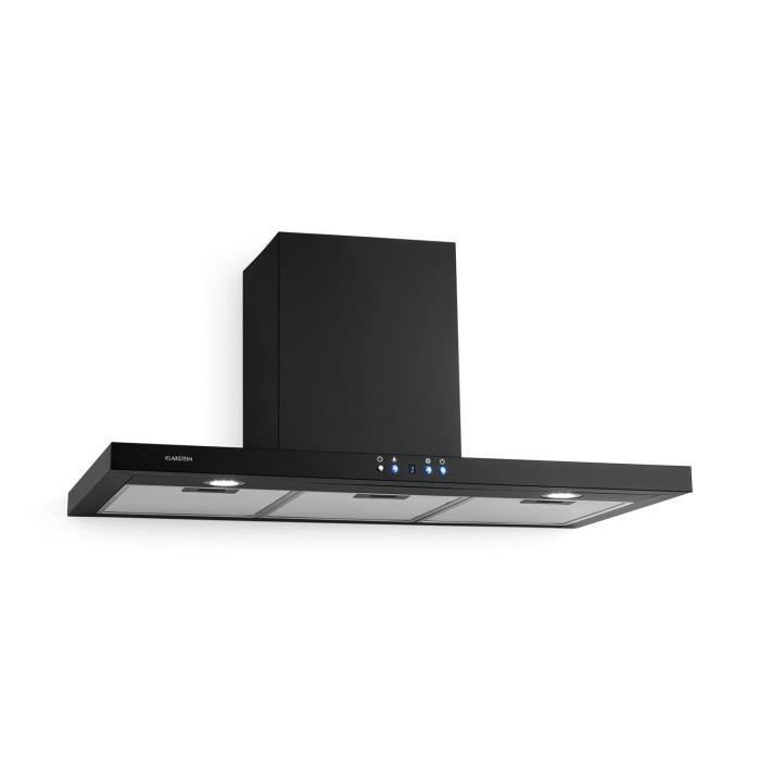 Klarstein Limelight Hotte Aspirante Murale Decorative 90cm Evacuation Ou Recyclage 620m H Classe A Filtres A Graisse Noir Achat Vente Hotte Cdiscount