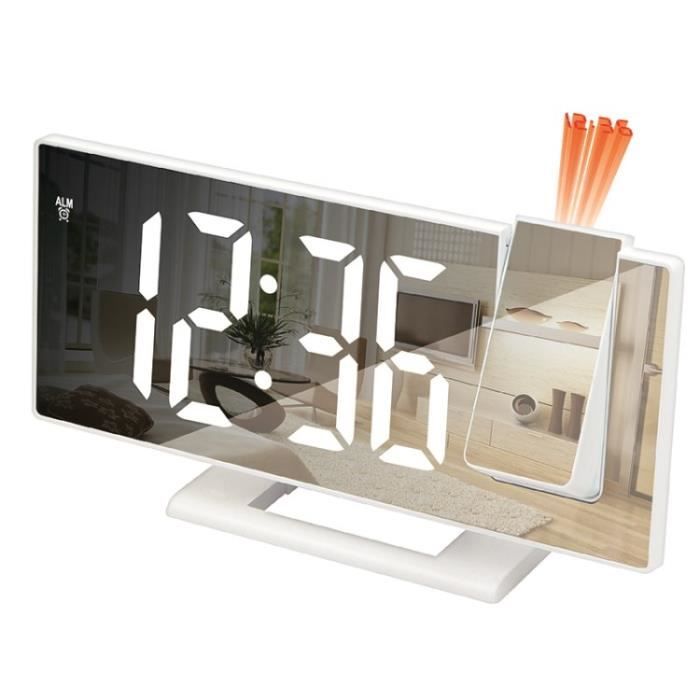 Horloge De Projection, Avec Projecteur Rotatif 270 °, 19,3x4x8,7 Cm