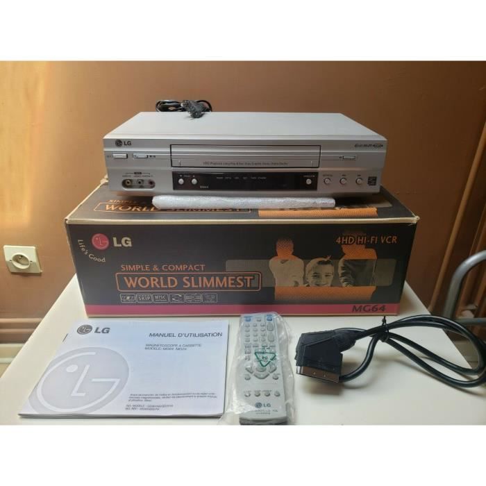 MAGNETOSCOPE LG MG64 6 TETES HIFI STERO LECTEUR ENREGISTREUR K7 CASSETTE VIDEO VHS VCR HIFI + TEL..