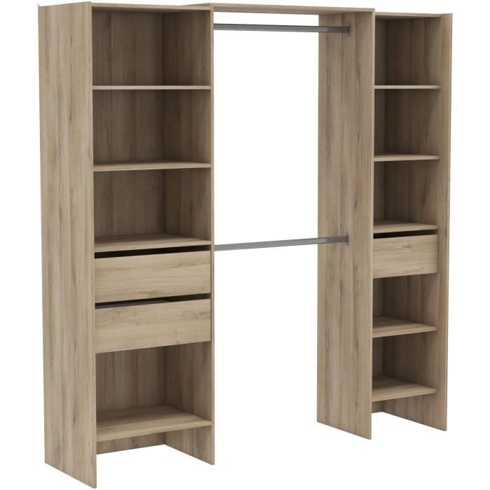 Dressing double extensible - L192 x P50 x H205 cm - Décor Chêne Kronberg - MIAMI - DEMEYERE