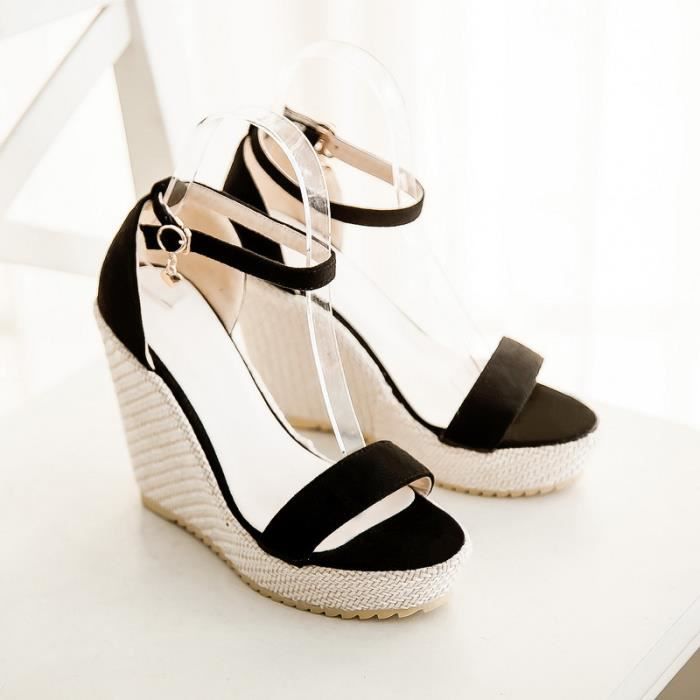 Des Sandales Espadrilles Talons Compenses Espad Noir Achat Vente Sandale Nu Pieds Soldes Sur Cdiscount Des Le 20 Janvier Cdiscount