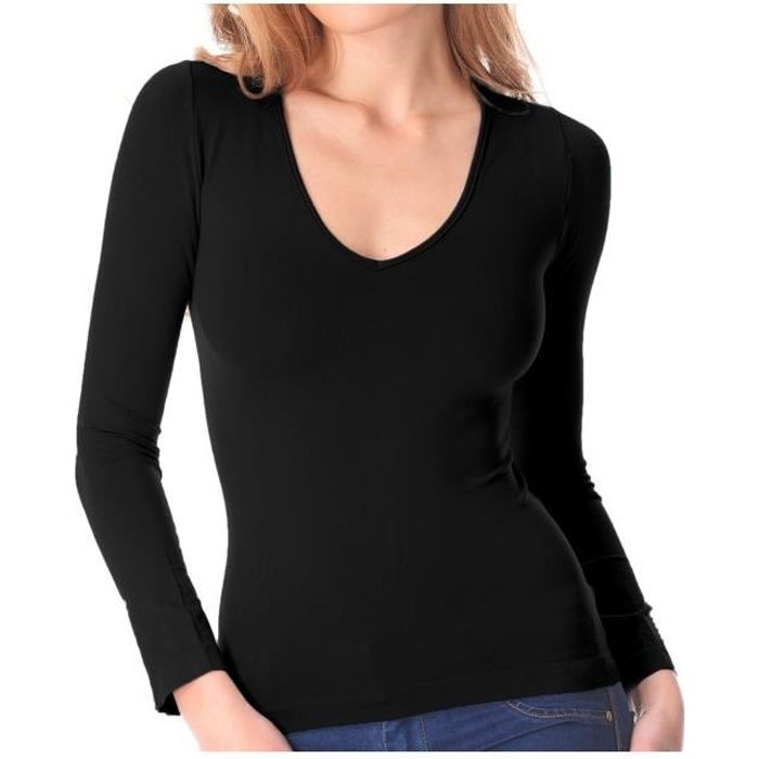 sous pull femme col v