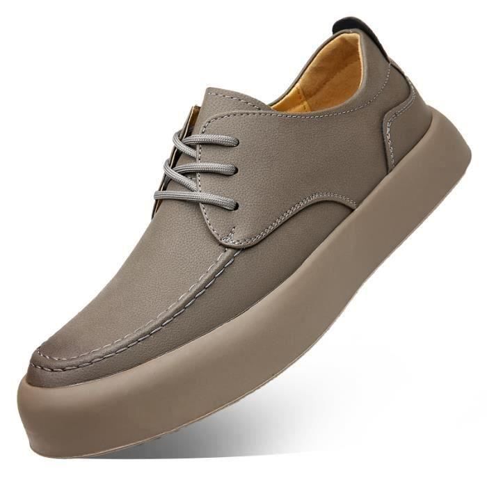 Chaussures Homme Sans Lacets En Cuir - Mocassins Plats Confortables - Chaussures D'Affaires Et Décontractées - Conduite Facile