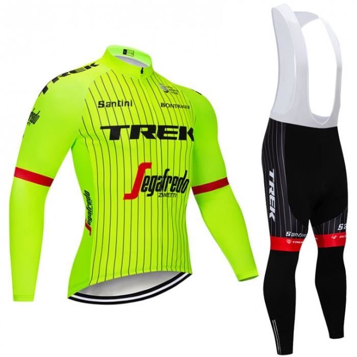 Trek Segafredo Maillot De Cyclisme Manches Longues Homme Pantalon A Bretelle Velo Route Equipement Vetement Vtt Equipe De Course Prix Pas Cher Cdiscount