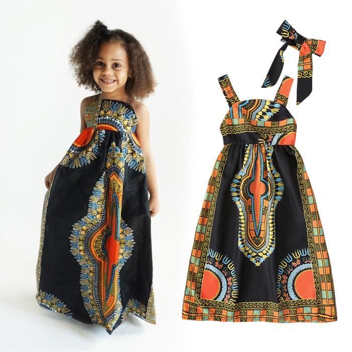 1 5 Ans Bebe Enfant Fille Robe Marron Longue Style Boheme Afrique Boho Dos Nu Tenue De Plage Mode Avec Bandeau Cheveux Marron Cdiscount Pret A Porter