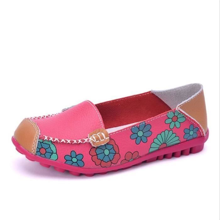 Solaud Femmes Driving Loafers Cuir Mocassins Respirant Découpage Doux Walking Chaussures Femmes Slip on Loafers