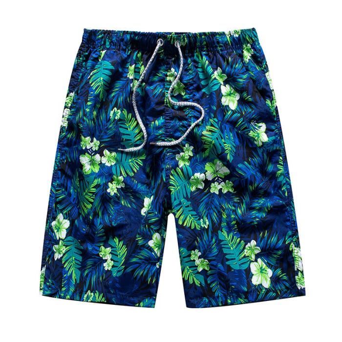 Maillot de Bain Homme Shorts de Bain Mode Pantalon de Plage Sechage Rapide Vacances Voyage ete M XXXXL Fleurs Vertes Couleur mixte Cdiscount Pret a Porter