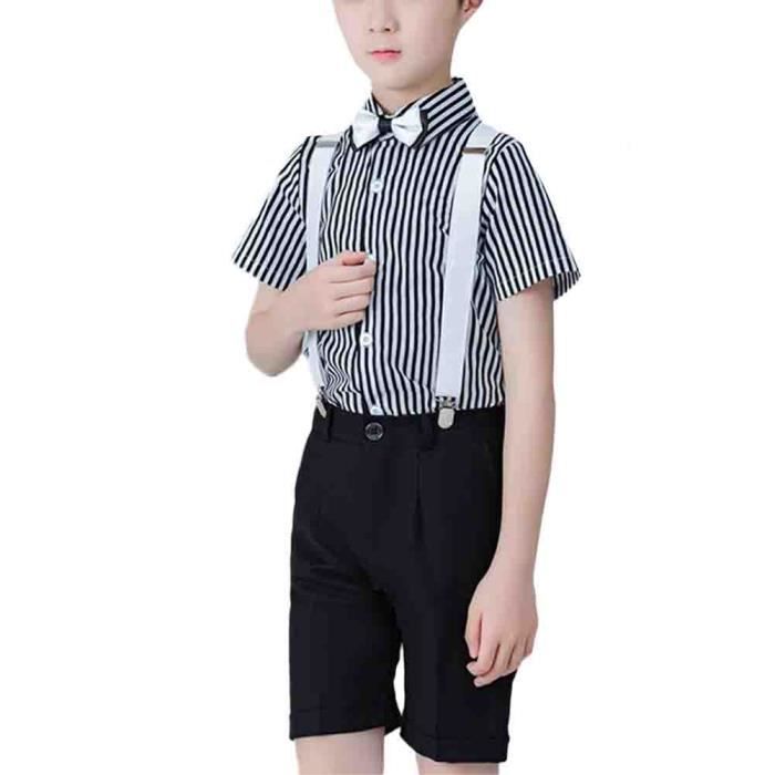 Enfants Bretelles Fête Rayures Mode Mariage