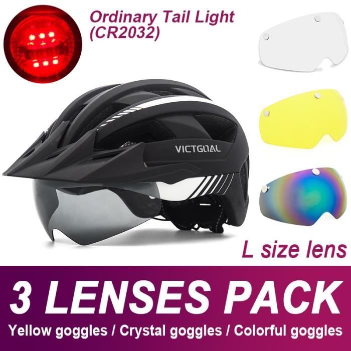Casque de v lo VICTGOAL avec lunettes et visi re solaire Set2