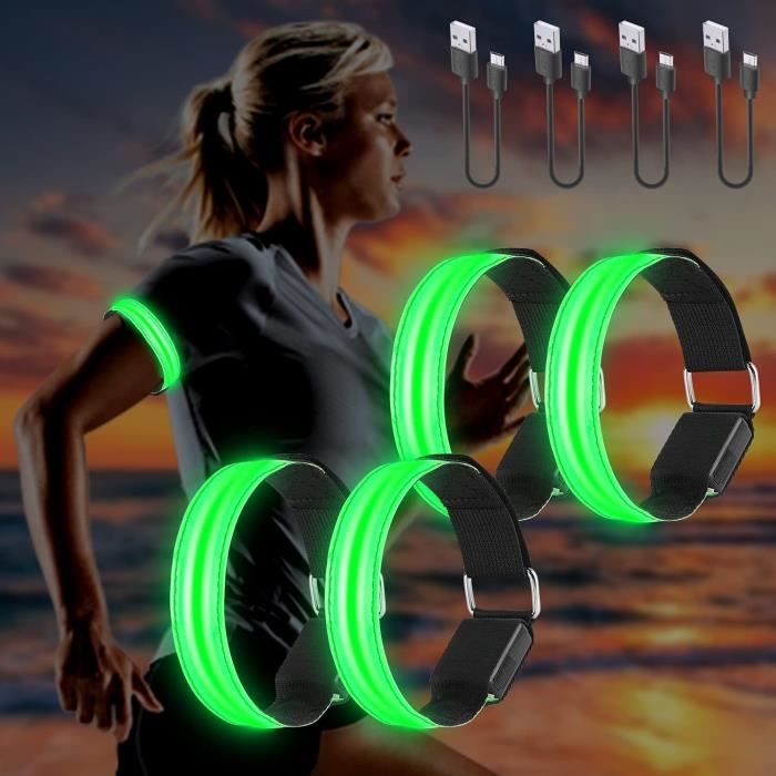 Brassard Lumineux LED Rechargeable USB - Running - Vert - Taille Ajustable  - Cdiscount Sport