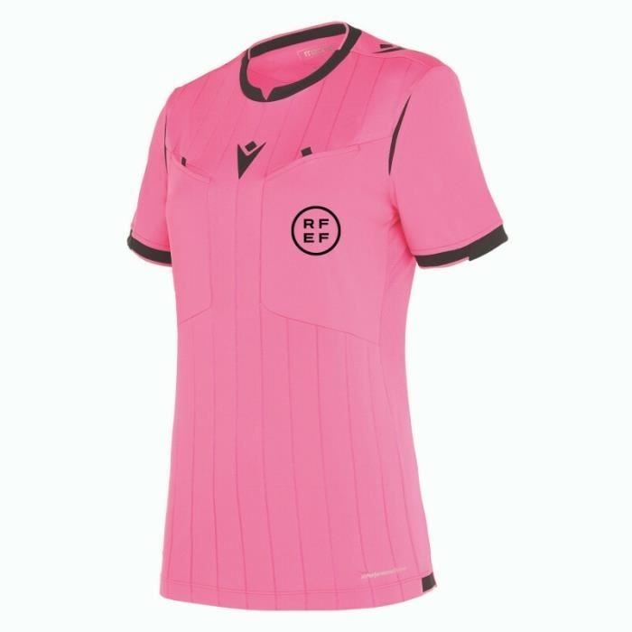 Maillot manches longues arbitre femme Macron Stephanie rose fluo noir M