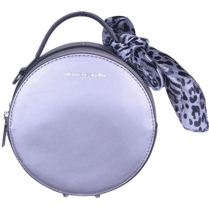 PIERRE CARDIN Sac ?� Bandouli?�re en Cuir Argent Femme Argent - Cdiscount Bagagerie - Maroquinerie