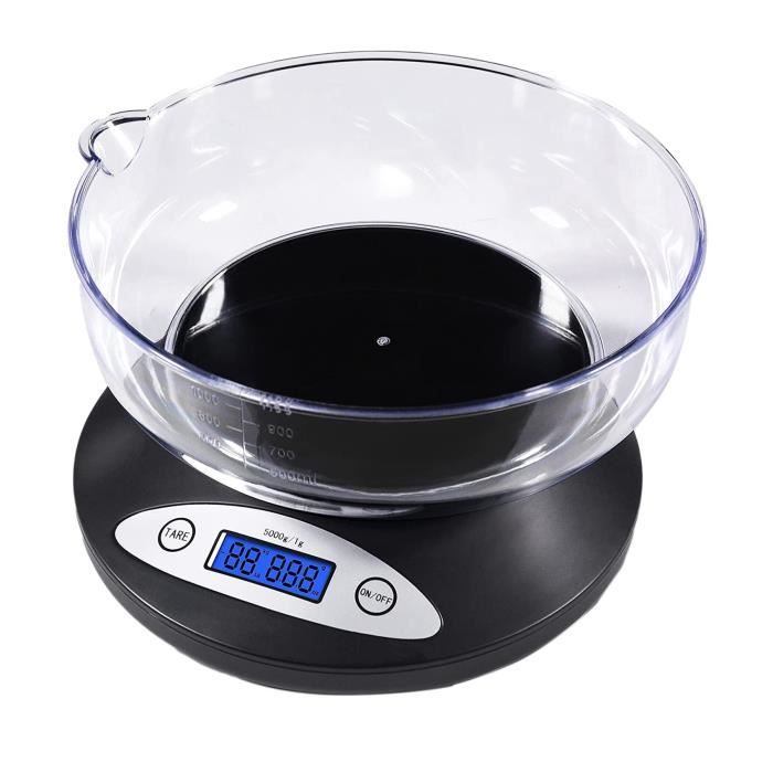 Starfrit - Balance de Cuisine Numérique avec Bol en Acier Inoxydable, Noir