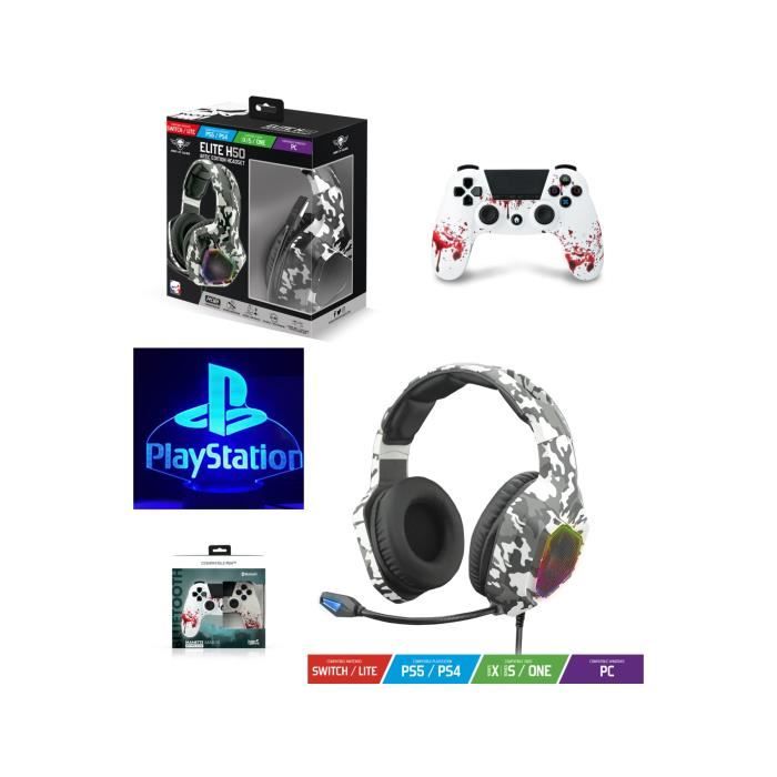 Spirit of Gamer Pack Casque Camouflage + Manette PS4 Zombie