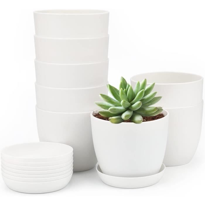 32 Pots De Semis En Plastique Noir Avec Couvercles - 10cm Diamètre - Étiquettes Plantes Incluses - Pour Jardiniers