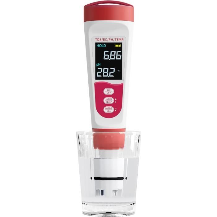 Testeur Eau 4 En 1 Flysocks - PH/TDS/EC/Température - Étanche IP67 - Pour Aquarium/Piscine/Hydroponie