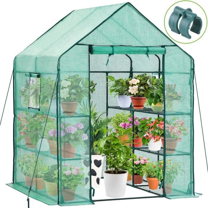 Pure Garden Mini Serre Portable 3 Niveaux - Cadre Antirouille Et Bâche PVC 70x48x127cm