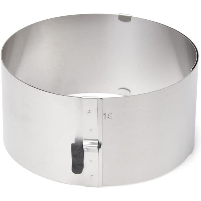 Cercle à Pâtisserie Réglable En Inox - Moule à Gâteau Extensible Avec Échelle Précise, Hauteur 8cm