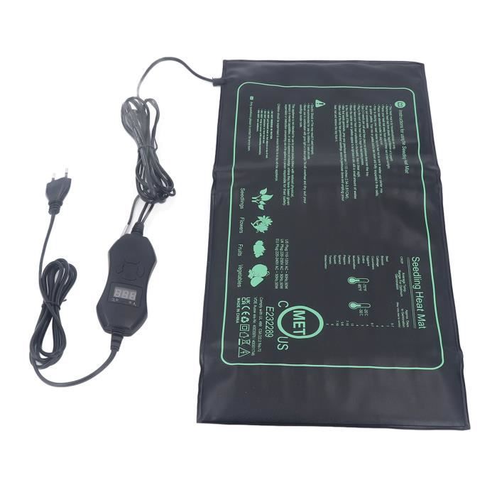 Tapís Chauffant Pour Semis - 25x50 Cm, Imperméable Avec Thermostat Réglable, Idéal Serre Et Culture Intérieure