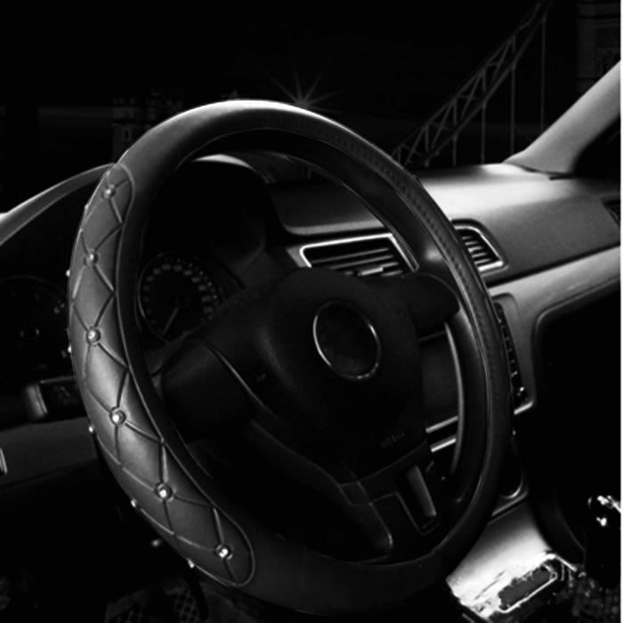 Accessoire Volant Voiture Design Sport Housse De Volant En D Upgrade4cars - Cuir Synthétique, Design Sport, Universelle 37-38cm Housse De Volant Design