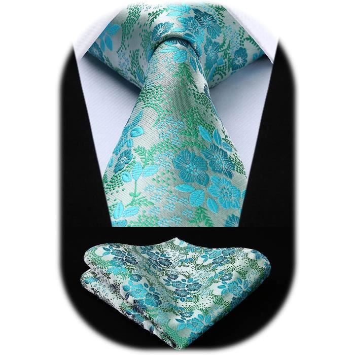 Set Cravate Et Pochette De Costume Pour Homme - Couleur Unie, Microfibre Polyester - Longueur 150 Cm, Pochette 31x31 Cm