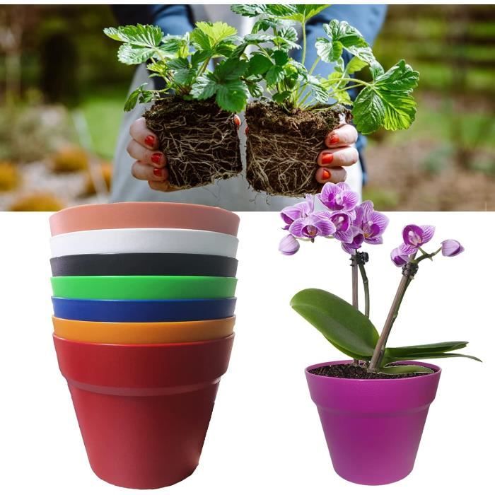 Pots De Plantes En Plastique, 16 Cm De Diamètre, Multicolores