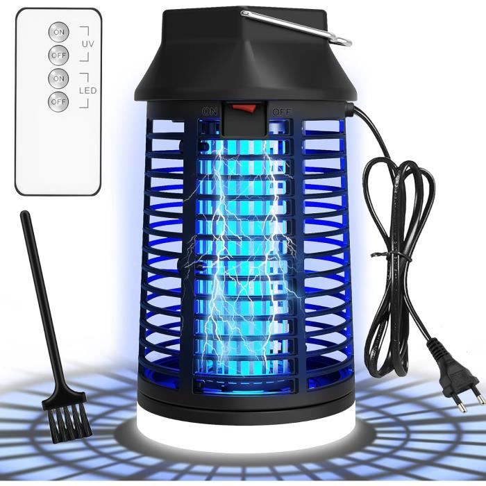 Seenlast Lampe Anti Moustique 15W 4200V UV - Tueur D'Insectes Électrique Étanche IPX4 Avec Éclairage LED Pour Intérieur Extérieur Jusqu'à 140m²