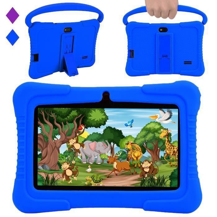 Veidoo Tablette pour Enfants 7 Android Tablet PC 2Go RAM 32Go ROM Écran Tactile HD IPS Contrôle Parental Éducative(Bleu