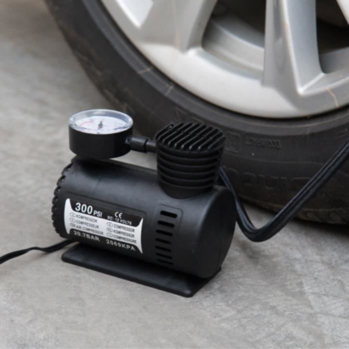 VGEBY Mini compresseur d'air de voiture 300PSI 12V Mini compresseur d'air Auto voiture électrique pneu pompe de sport chaine Noir