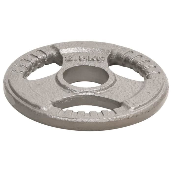 Sportnow 2 Disques Poids Olympiques 5 Kg - Fonte Caoutchoutée, Trou 5 Cm, Pour Home Gym