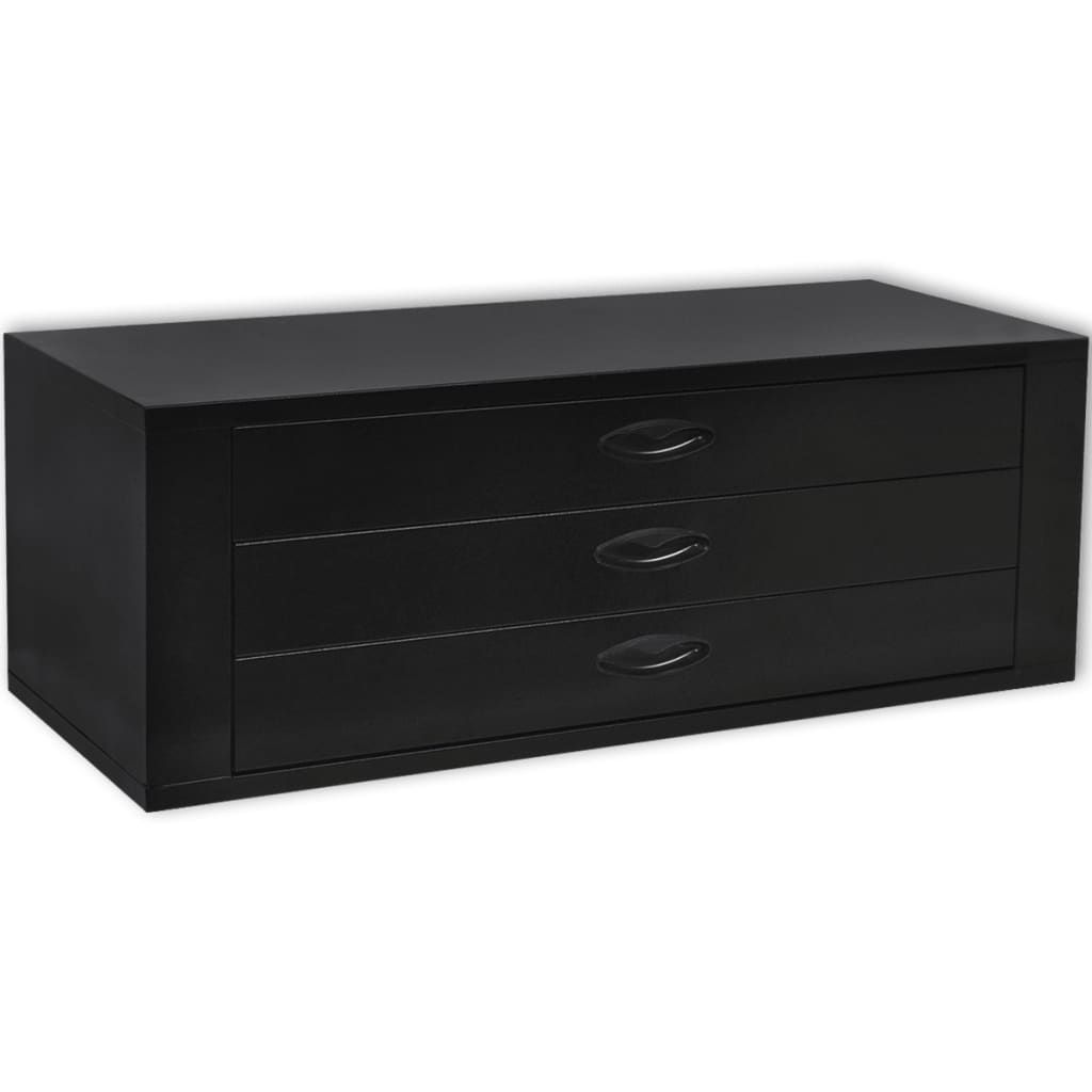 Coffre A Outils Metallique Avec 3 Tiroirs Noir Achat Vente