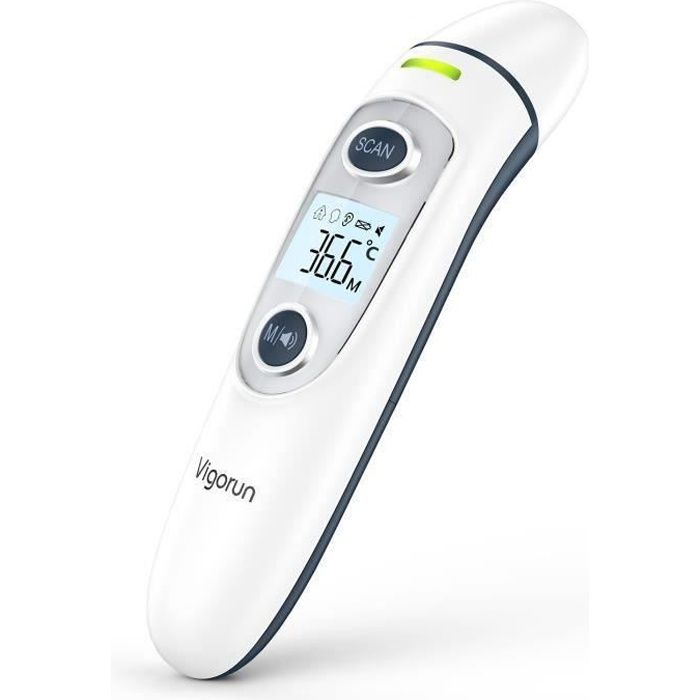 Thermomètre Frontal pour la Fièvre, Thermomètre Fonctions 5 en1, Indicateurs de Fièvre Thermomètre Numérique Medical