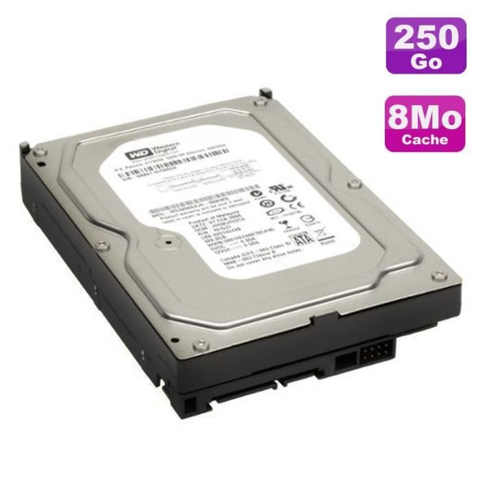 Disque Dur 250Go Sata 3.5 Western Digital Caviar Se Wd2500Aajs-75B4A0 7200 8Mo