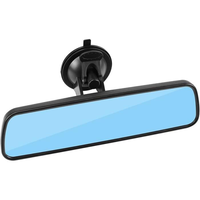 Rétroviseur de voiture, miroir plat avec ventouse réglable pour rétroviseurs intérieurs universels (noir)