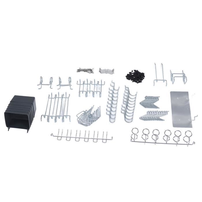 Lot De 10 Crochets Pour Panneau Perforé - Acier Inoxydable épais - Support Robuste Sans Outil