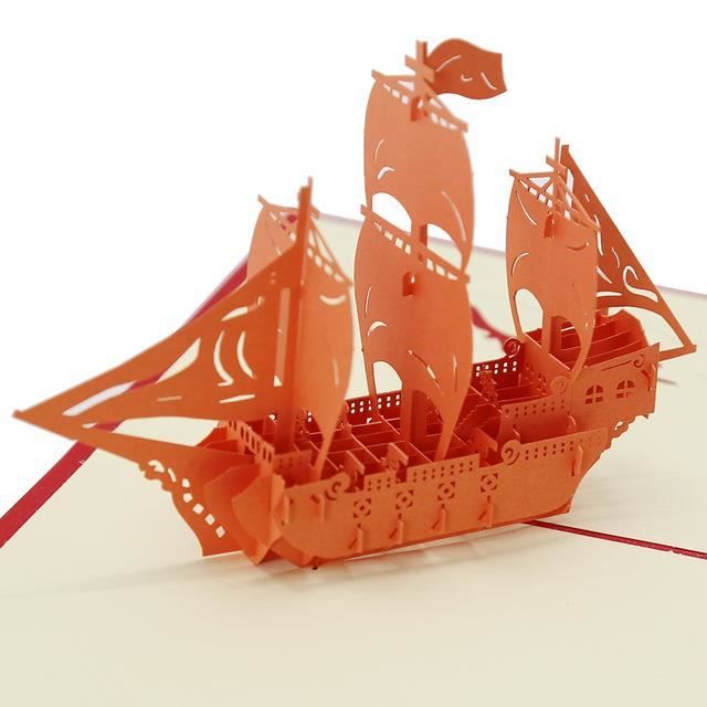 Carte Pop-up 3D Aventure & Argent En Bois - Cadeau Original Anniversaire, Baptême Ou Fête Avec Support