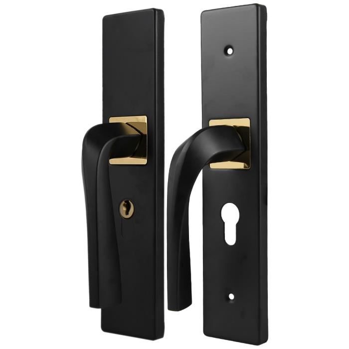 Kit Serrure Poignée En T Noire - Pour Porte Garage, Remorque, Caravane (2 Clés Incluses)