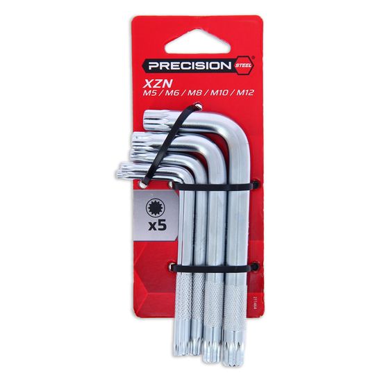 PRECISION STEEL 211464 Set Clés Coudées XZN M5 M6 M8 M10 M12 - 5 Pièces