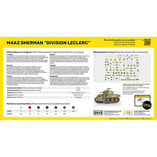 Maquette char SHERMAN - Heller - Rue des Maquettes